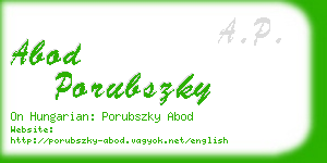 abod porubszky business card